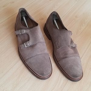 Banana Republic suede double monk strap shoes